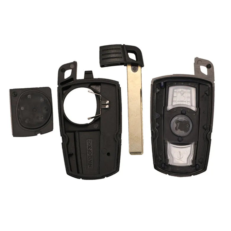 BMW CAS3 semi-intelligent remote car key blank set showing three keys