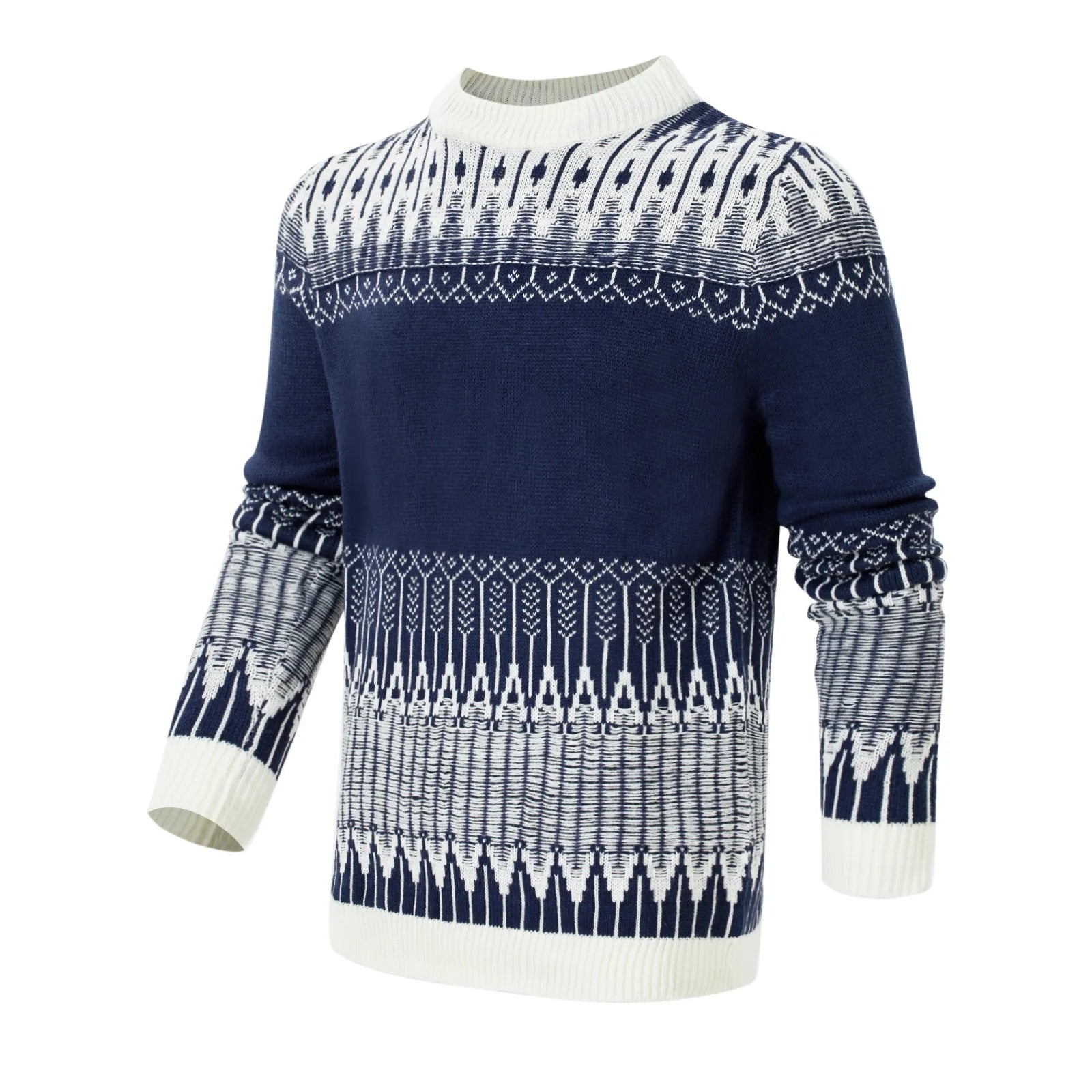 Men's knitted pullover sweater in long sleeve design for autumn and winter wear