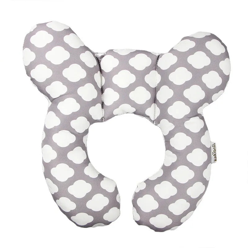 Cute cartoon print baby U-shape neck pillow 25x23cm with PP cotton filling for car seat travel