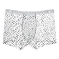 Men's ice silk boxer shorts showing camouflage, leopard print, zebra stripe, and geometric patterns.