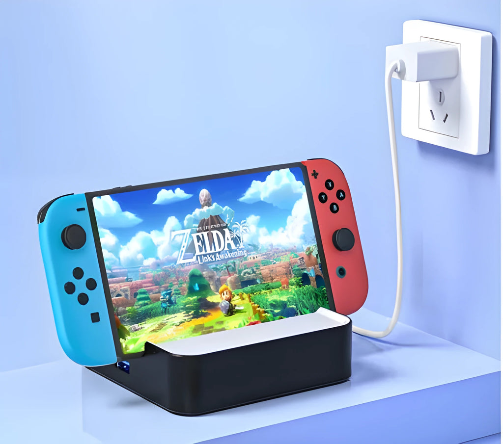 Compact aluminium game console adapter for 4K HD projection to a television.