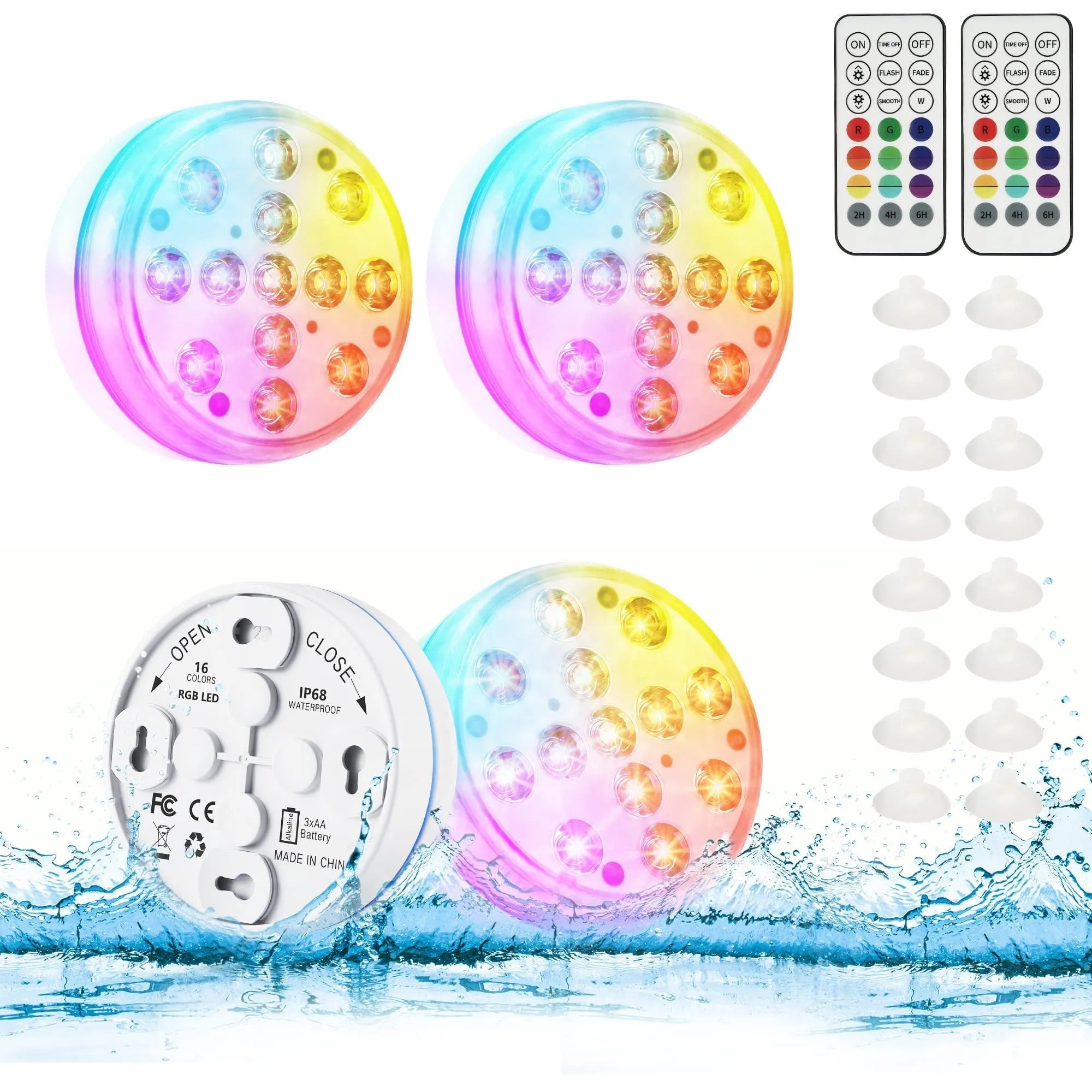 Remote control colour changing LED diving light with IP68 waterproof rating for garden ponds