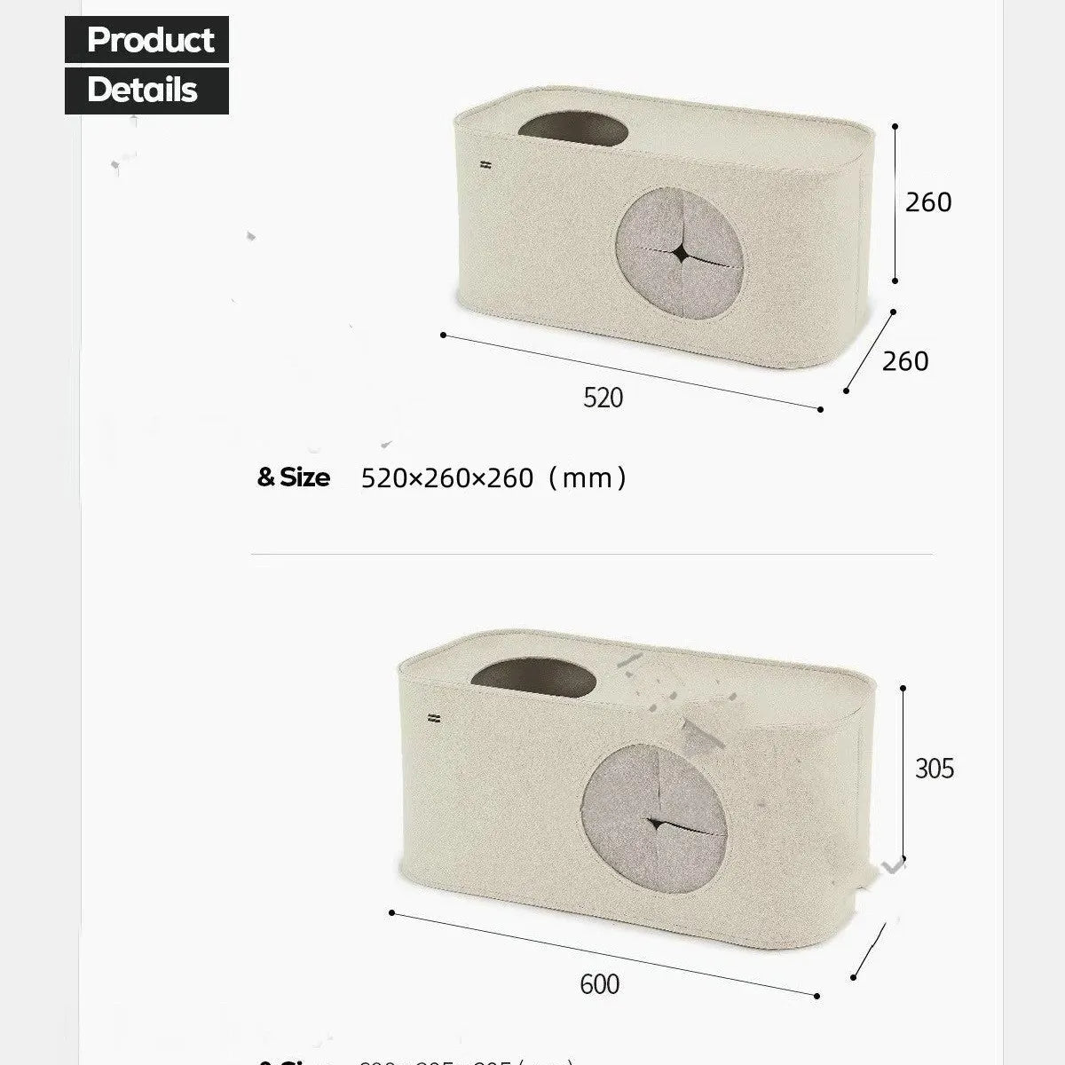 A khaki-coloured foldable felt cat nest for use inside pet cages.