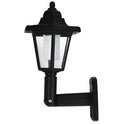 Black hexagonal solar wall lamp with automatic sensor for outdoor garden lighting