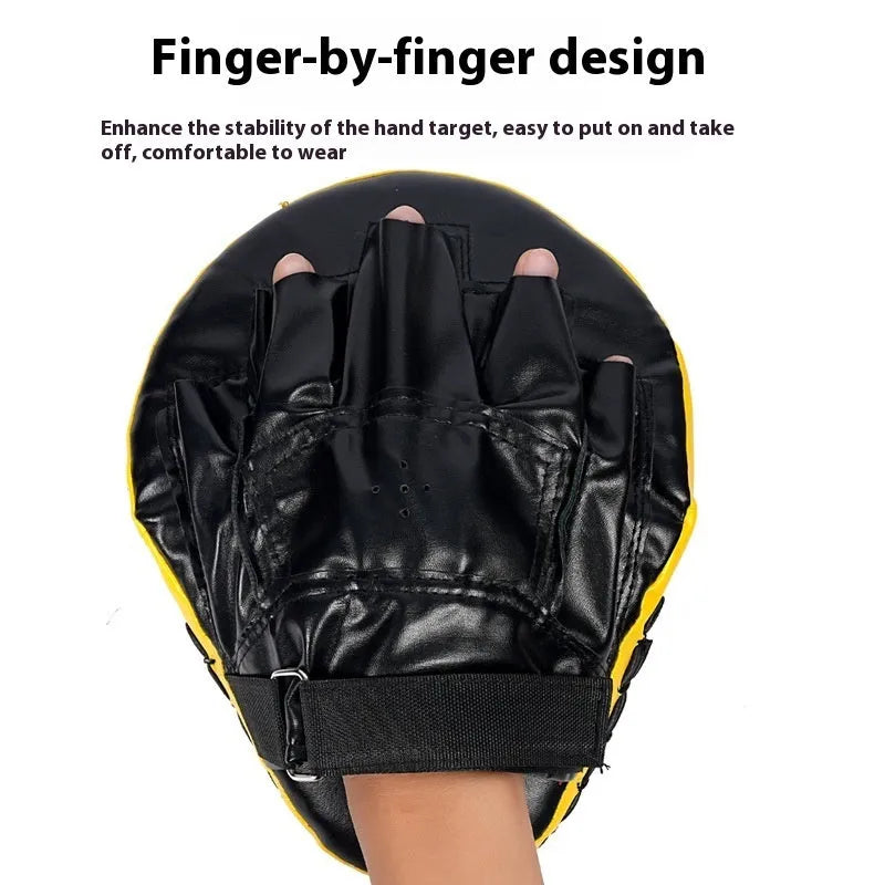 PU leather punch mitts for boxing and Muay Thai training in curved and flat target designs
