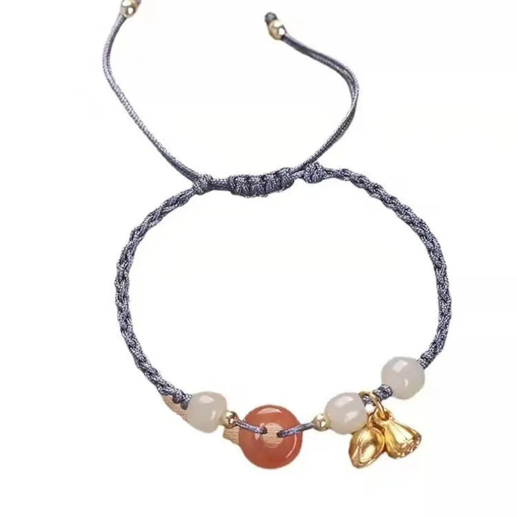 Hetian jade bracelet with constellation design and multiple colour strap options