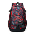Blue classic nylon backpack with large main compartment and adjustable padded shoulder straps.