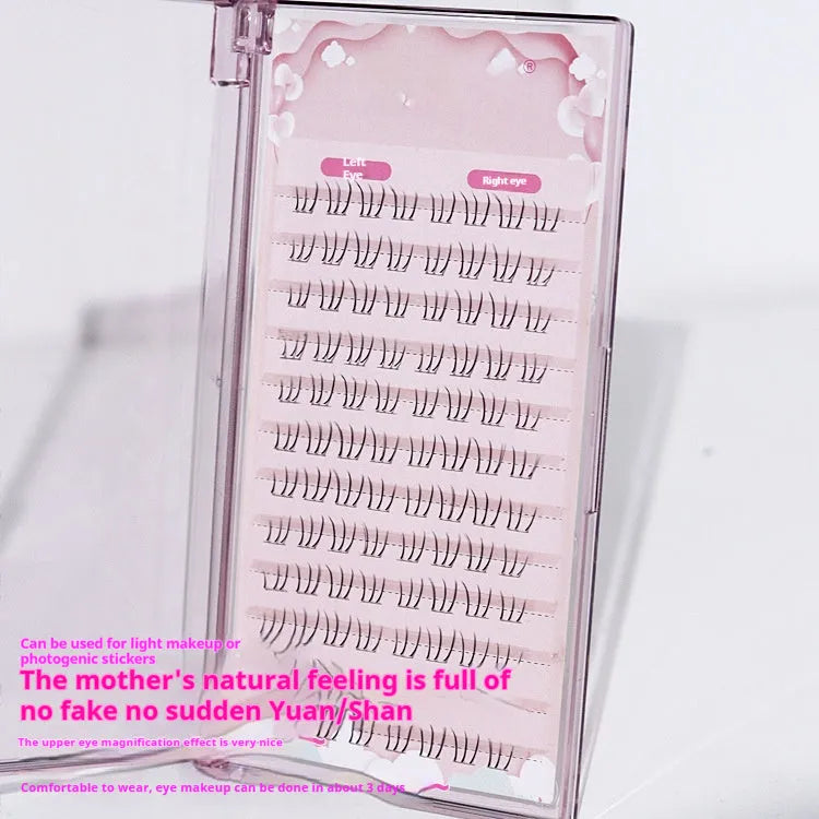 Pair of 12-row segment false eyelashes for lower lash line in kitten paw style with 4-5-6mm mixed lengths