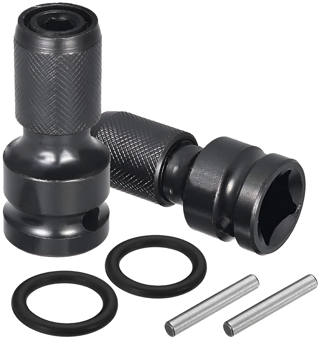 Scaling bit holder for 1/2 to 1/4 inch wrench bits with telescopic sleeve