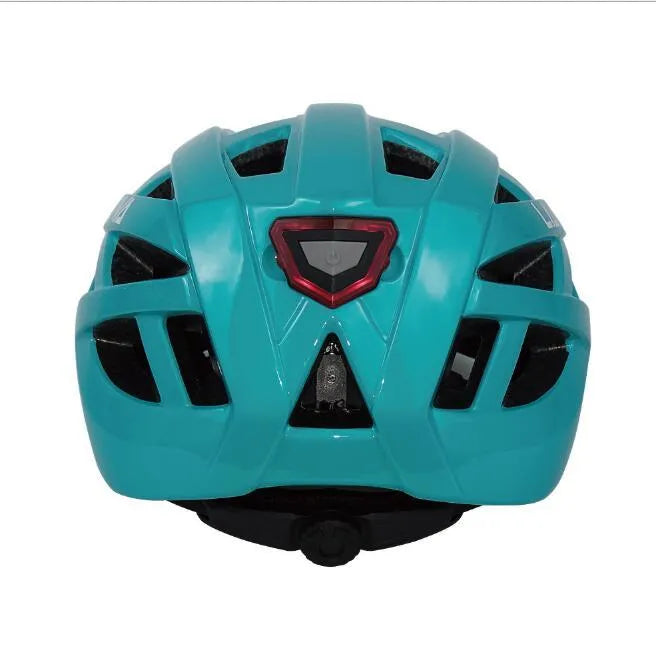 One-piece bicycle helmet with warning light, aerodynamic design, 23 vents, PC EPS, matte black colour