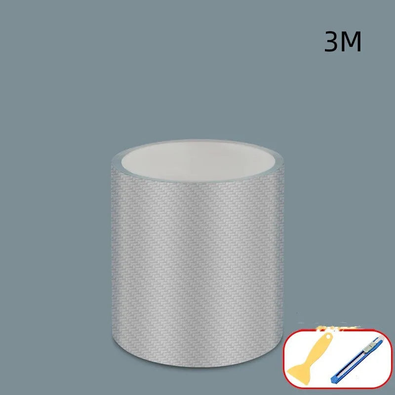Carbon fibre grain transparent automobile anti-collision strip roll with application tools