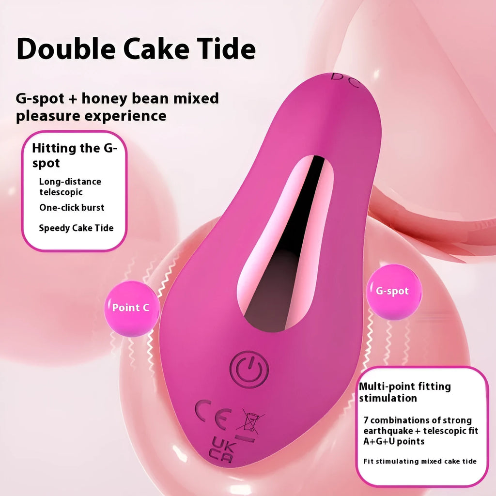 Rose red wearable female massager with smartphone app control and USB charging port