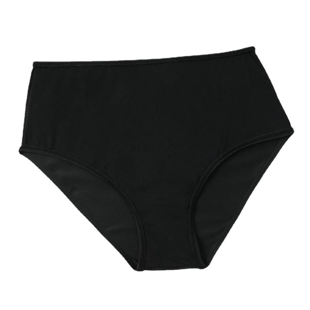 Women's high waist double-layer swimsuit briefs in a printed design.