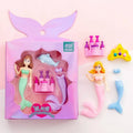 Box of twelve TPR erasers for pencil modification showing Flower Fairy and Mermaid designs