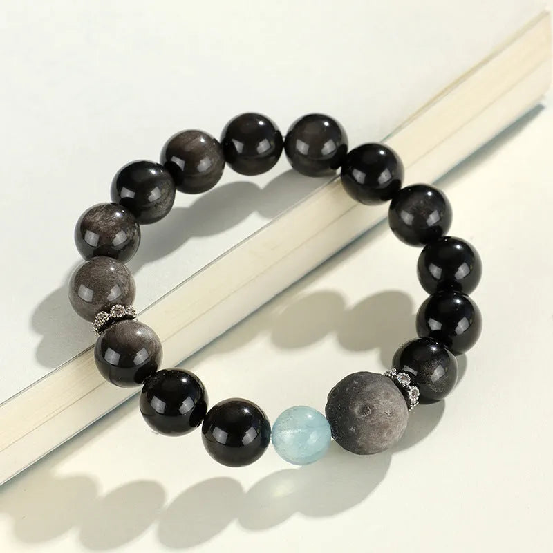 Silver Stone Fox Crystal Beaded Bracelet with diamond shape design and mixed crystal colours