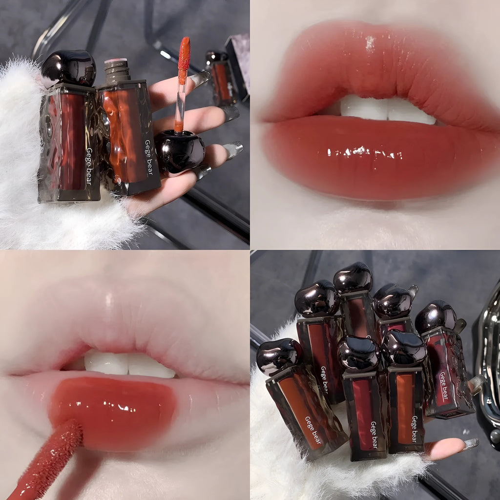 Glacier Lava Lip Lacquer tube in one of seven colour shades with a mirror gloss finish.