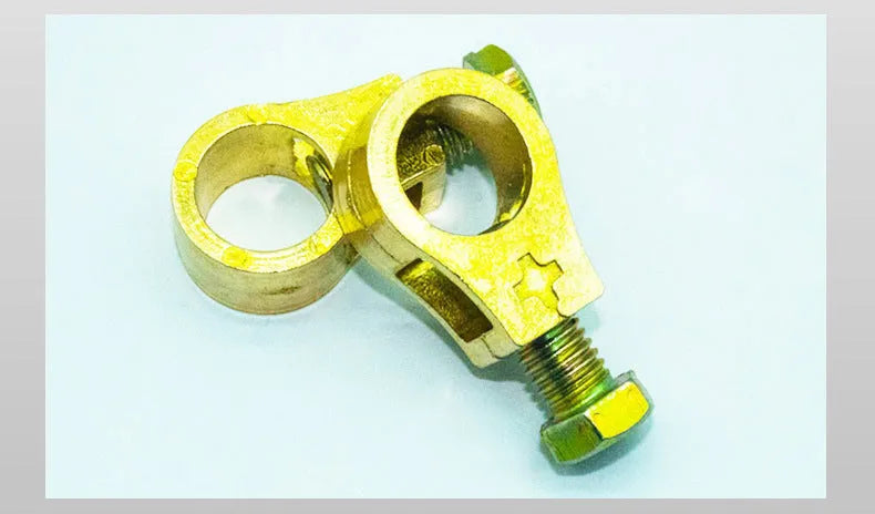 Pure copper automotive battery terminal clamp for electrical connections