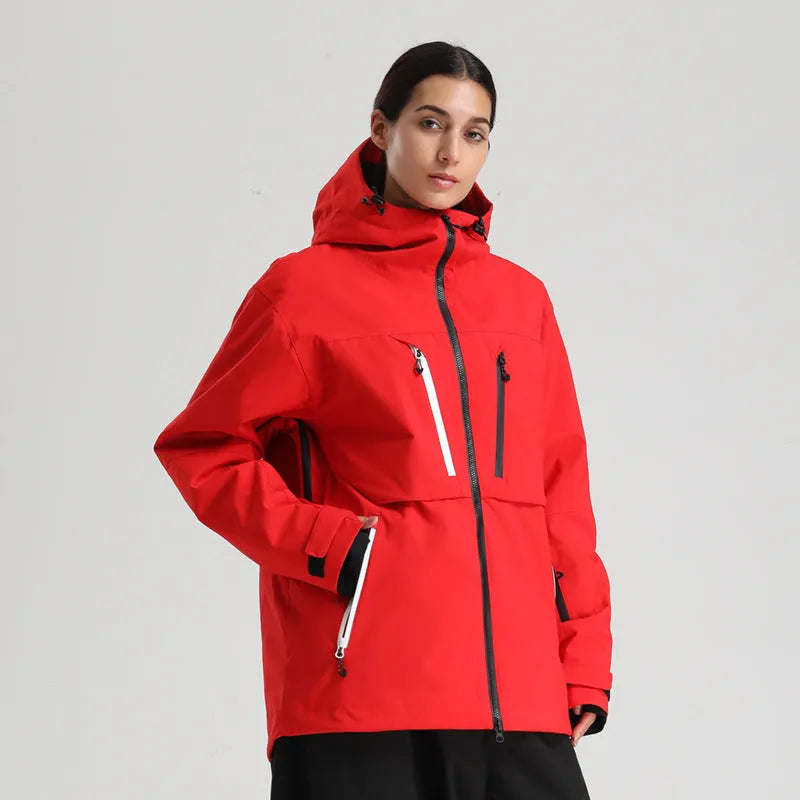 Waterproof padded ski coat in khaki with breathable windproof polyester shell and imitation silk cotton filler