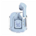 Transparent space capsule case true wireless Bluetooth earbuds with digital display screen