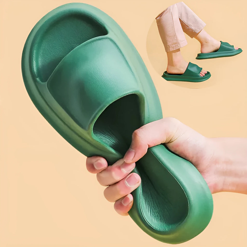 A pair of soft EVA flip-flop slippers with a thick, non-slip sole, shown in one of seven available colours.