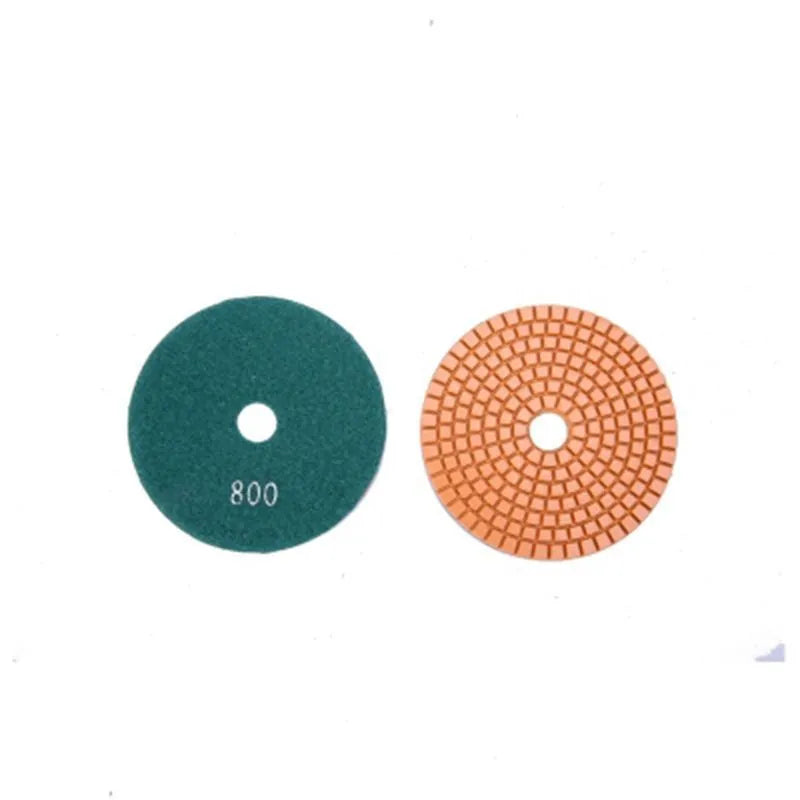 Set of 10 stone polishing pads with 80mm diameter and 10mm centre hole