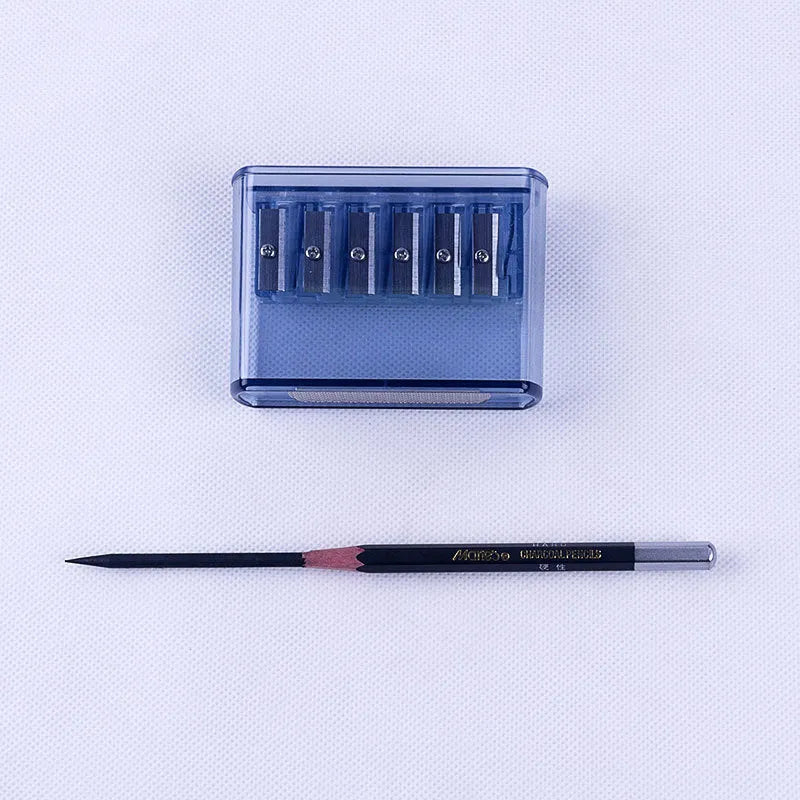 LK06 manual pencil sharpener with six holes and metal blades on ABS plastic body