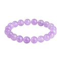 Lavender amethyst bracelet with geometric round beads showing water ripple design in cream body or transparent colour options