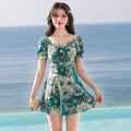 Women's solid colour one-piece swimsuit in polyester fabric