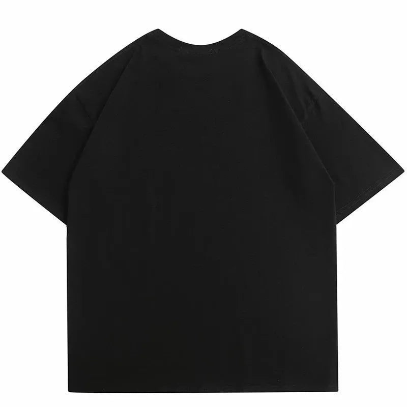 Men's Y2G loose cotton t-shirt with vicinities printing in black colour, front view