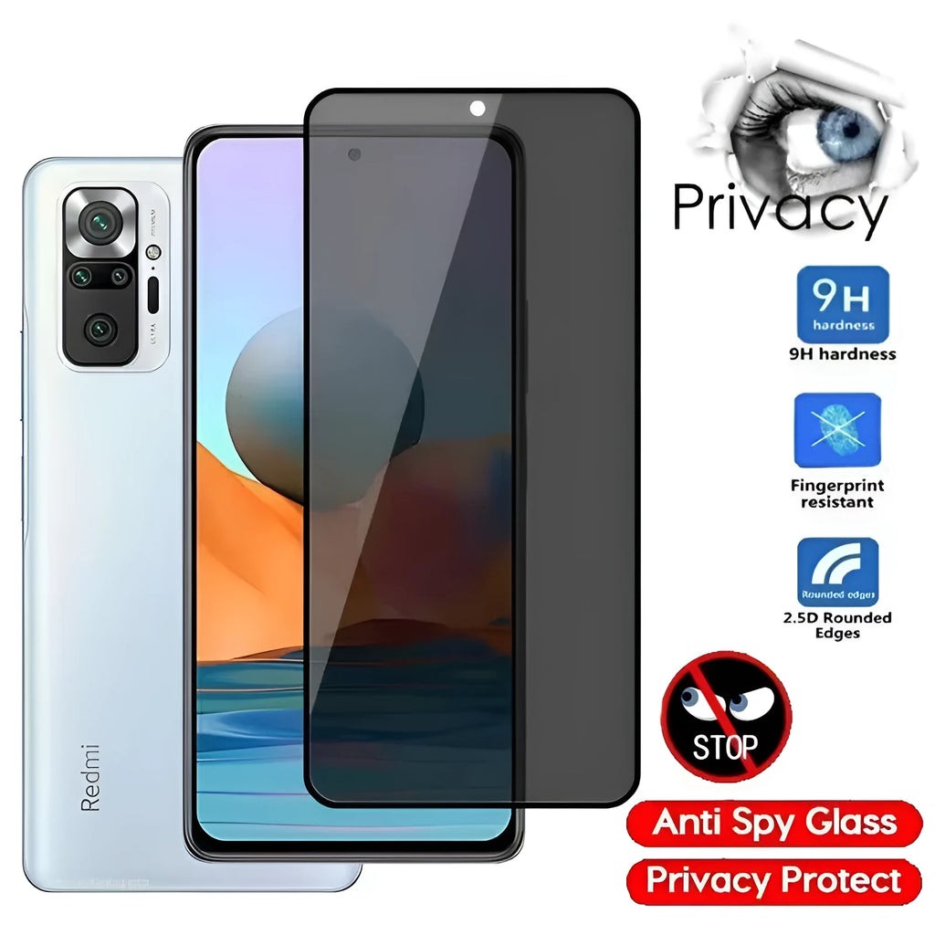Anti-spy privacy screen protector for Xiaomi Poco and Redmi Note smartphones
