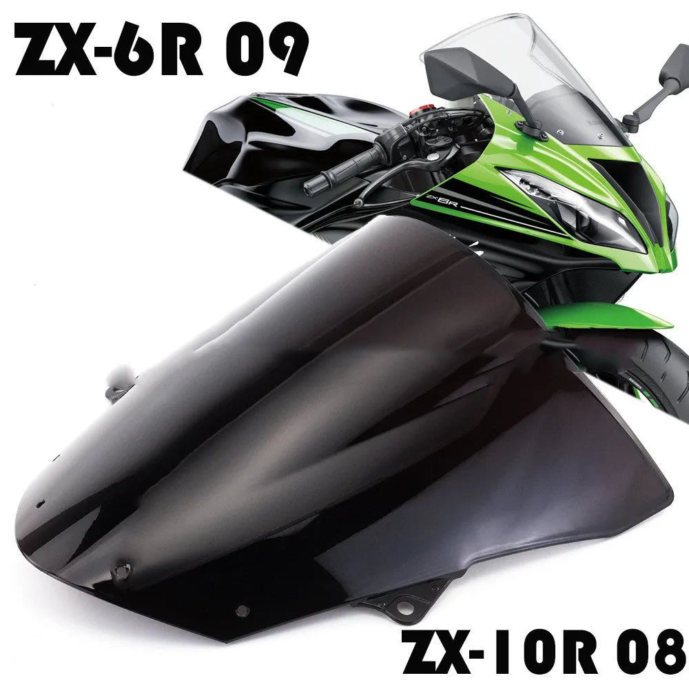 Blue and Brown replacement motorcycle windscreen for Kawasaki ZX-6R and ZX-10R models.