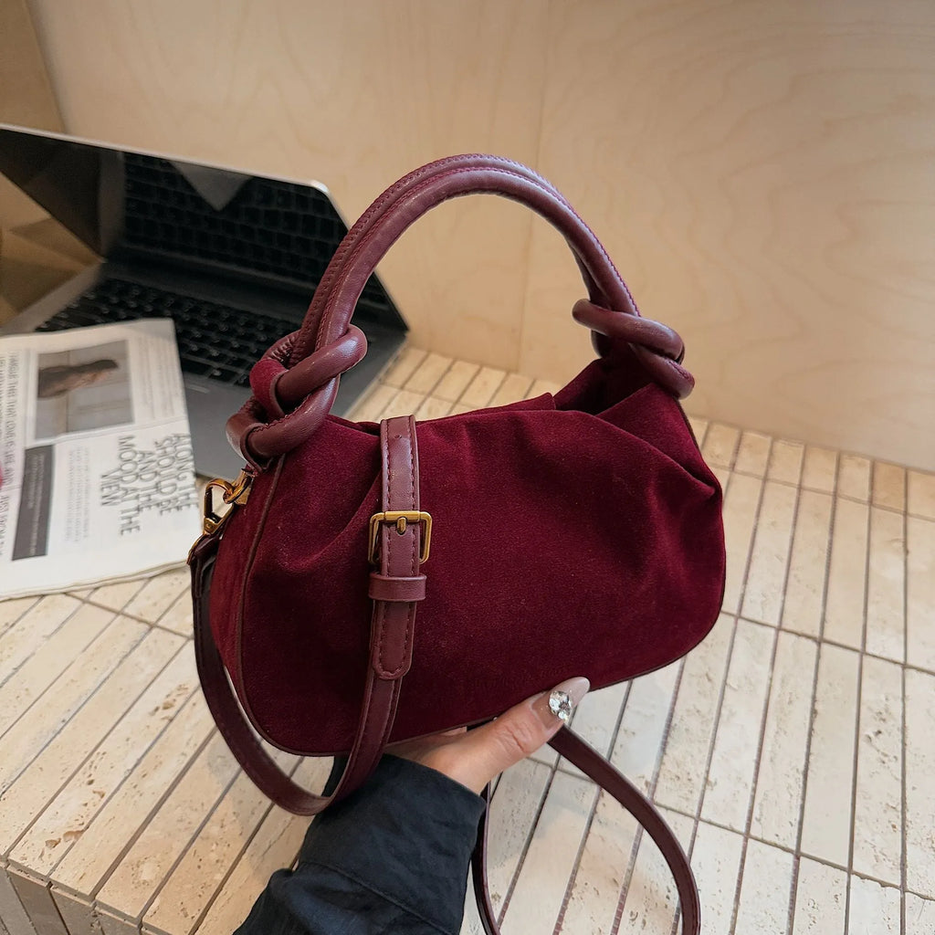Trendy retro Korean style women's PU flap bag with letter stitching in black, horizontal square shape