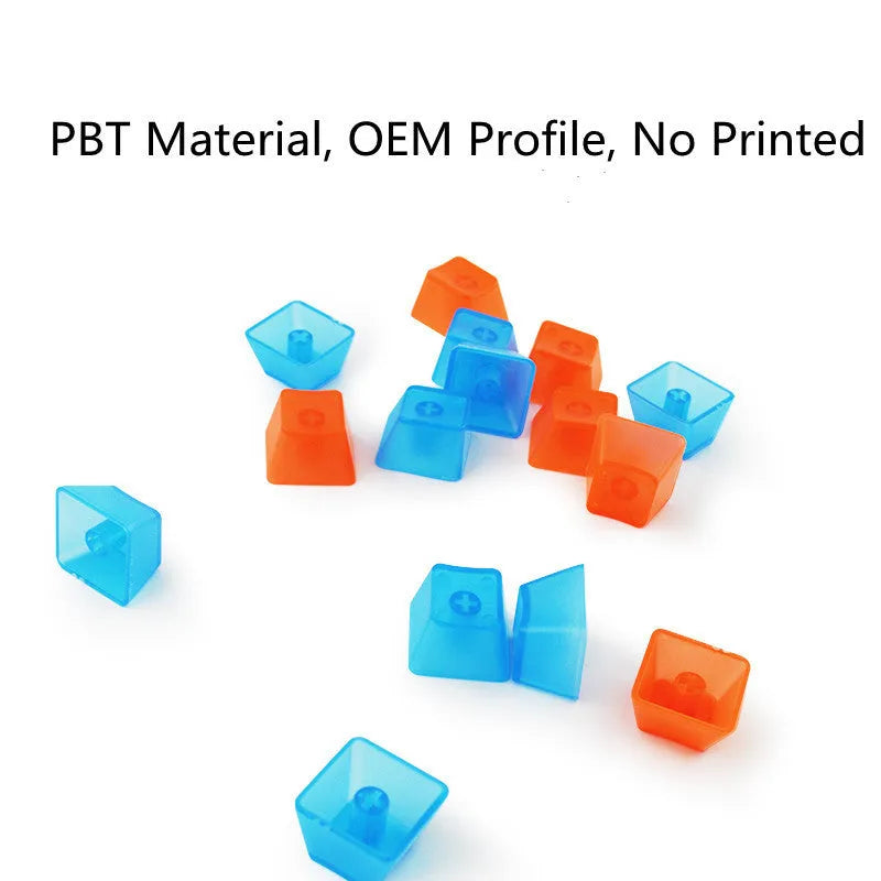 Set of 104 transparent PBT plastic keycaps for mechanical keyboards in various translucent colours