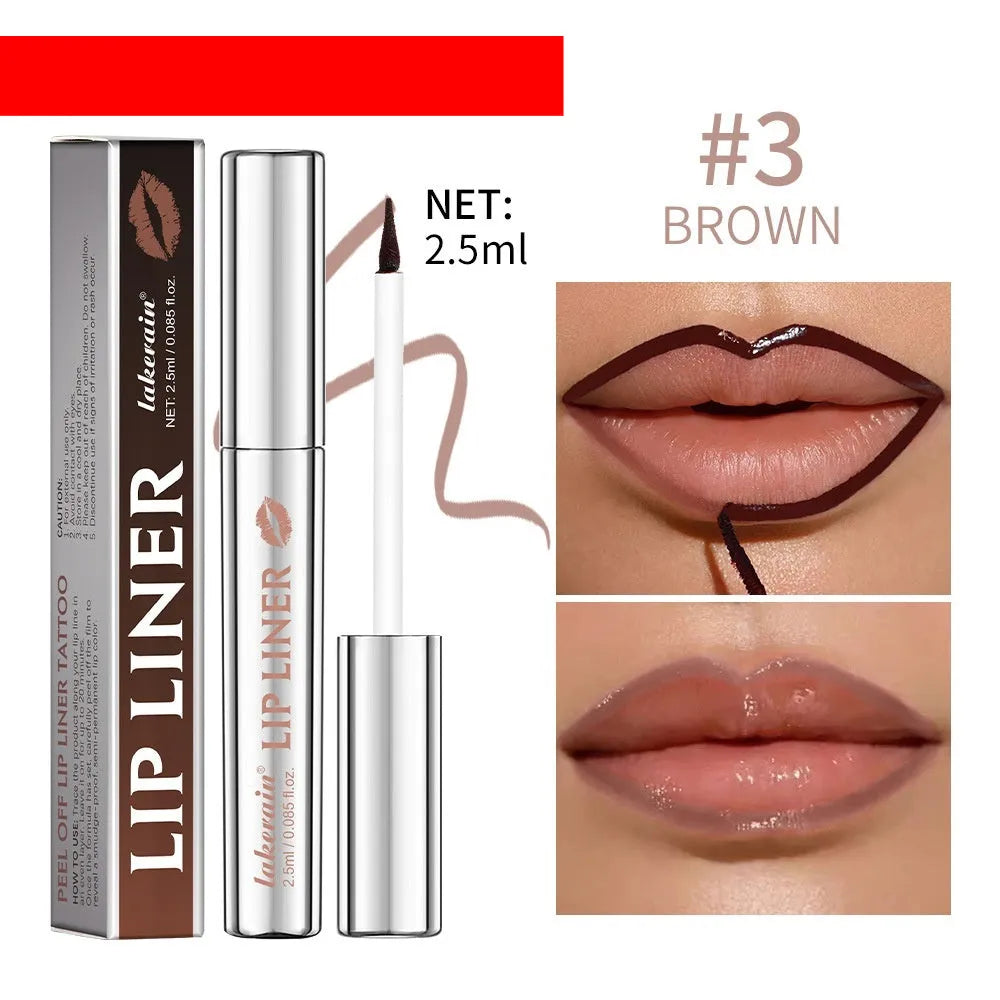 Matte finish pointed toe lip liner with tear and pull mechanism in Rose Pink shade