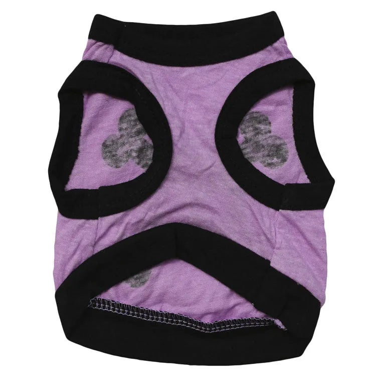 Cotton dog vest with skull bones Halloween design in colour blocking style for small and medium pets