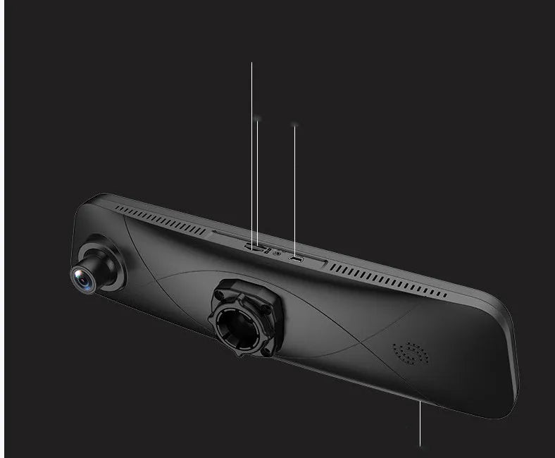 Black 4G car running recorder with GPS navigation and touch screen for vehicle monitoring