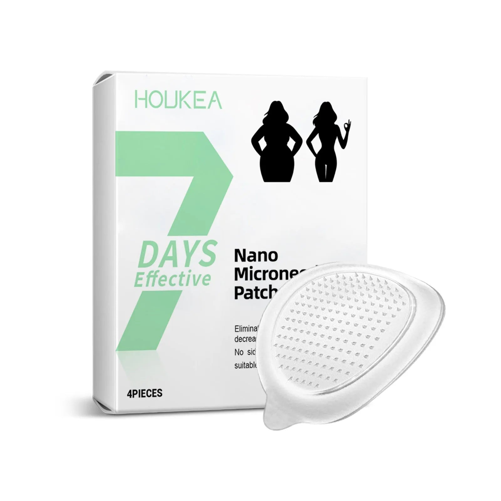Four round Slimming Nano Microneedle Patches with ginger and mugwort root extract for skincare application