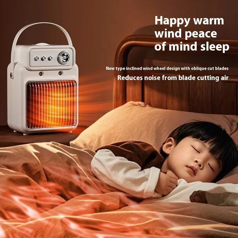 White 1200W PTC room heater with humidifying function on a tabletop.