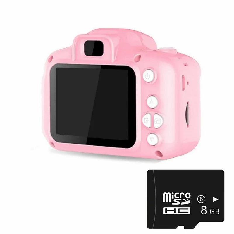 Children's HD digital waterproof camera in blue with 2.3 inch LCD screen, 800W pixels, compact size