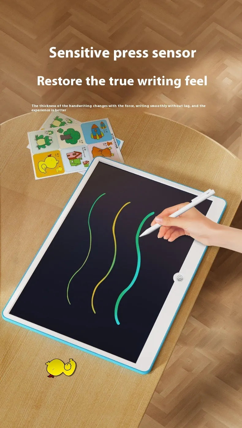 19-inch LCD children's drawing board in blue and white or pink and white colour options with stylus