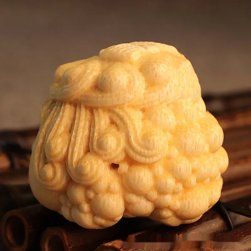 Solid bamboo carving golden toad princess ornament cute style decoration