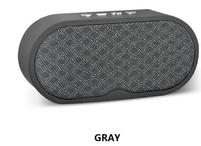 Grey Bluetooth wireless speaker with TF card slot and USB port for MP3 playback