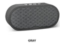 Grey Bluetooth wireless speaker with TF card slot and USB port for MP3 playback