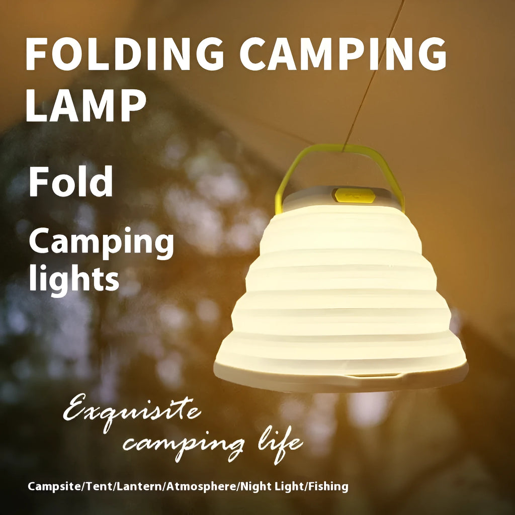 White camping lantern with large lighting capacity and single-key switch