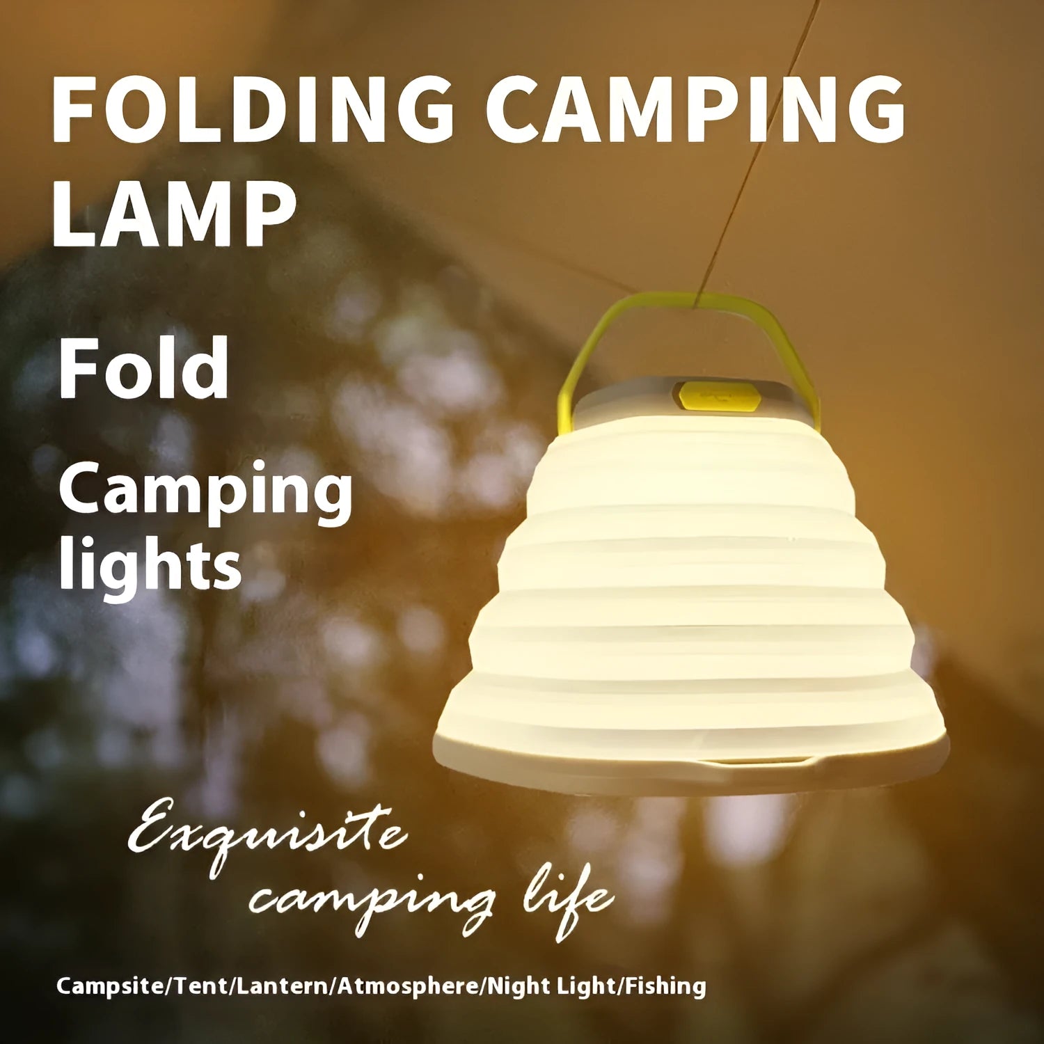 White camping lantern with large lighting capacity and single-key switch