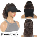 Women's hooded wig with horse tail waves in short domestic silk construction