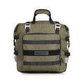 Black 20L quick-release motorcycle side bag mounted on a bike.