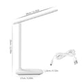White children's bedside lamp with touch dimming control and USB charging port