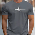 Men's loose fit T-shirt with 3D sports letter pattern in chemical fibre blend fabric