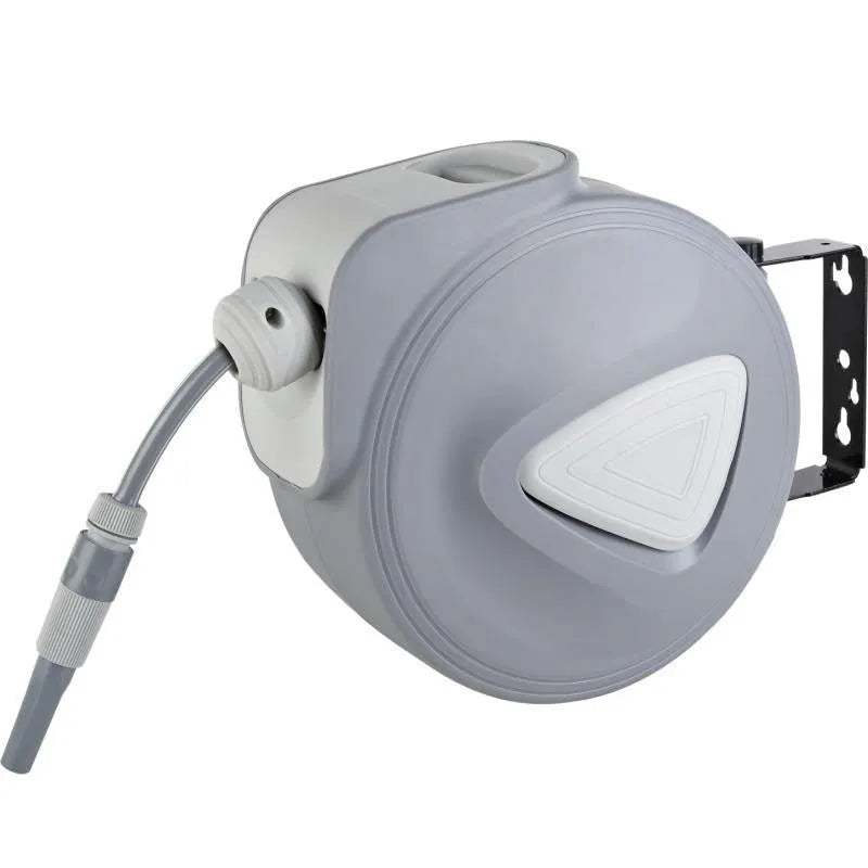 Automatic retractable hose reel water drum with 10 metre PVC pipe for car washing and garden use